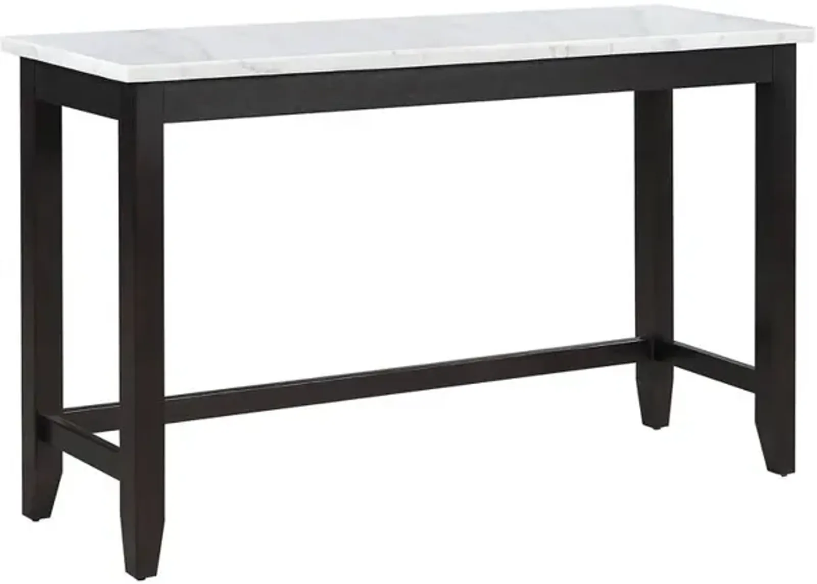 Toby Rectangular Marble Top Counter Height Table Espresso and White