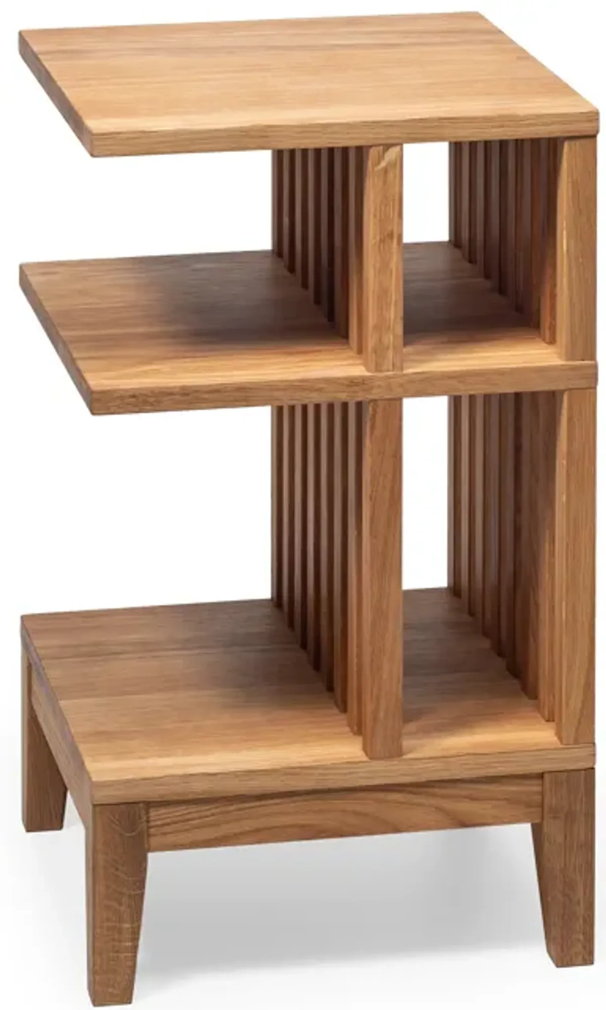 Set of 2 Solid Oak Hardwood Nightstands with Three Shelves - High-end Modern Farmhouse Side Tables