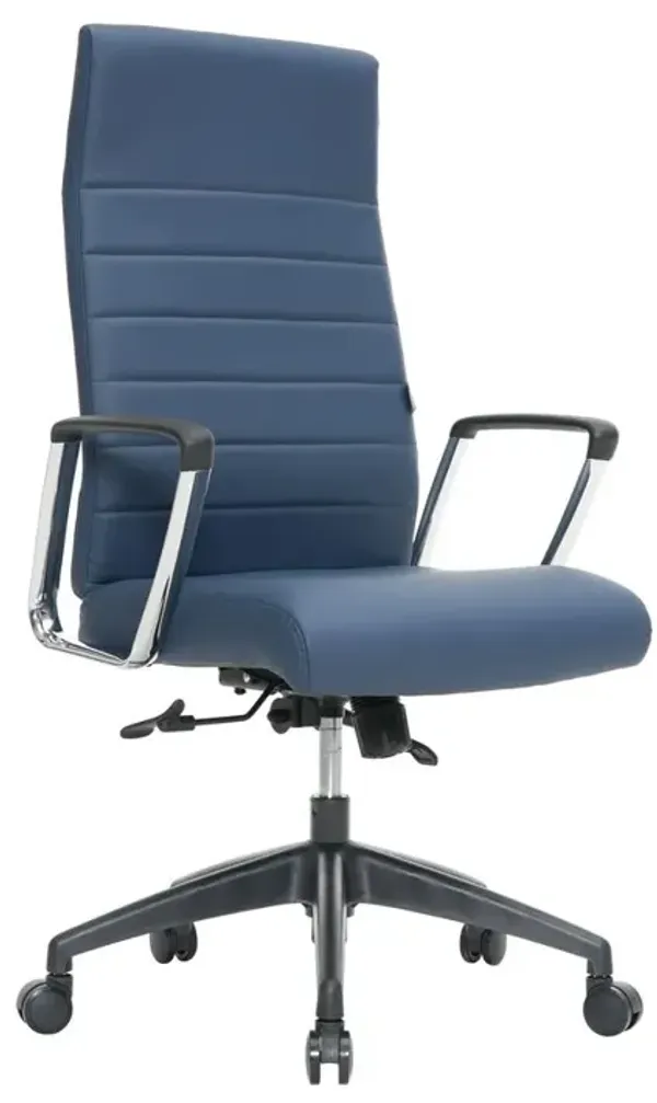 LeisureMod Hilton Modern High-Back Leather Office Chair