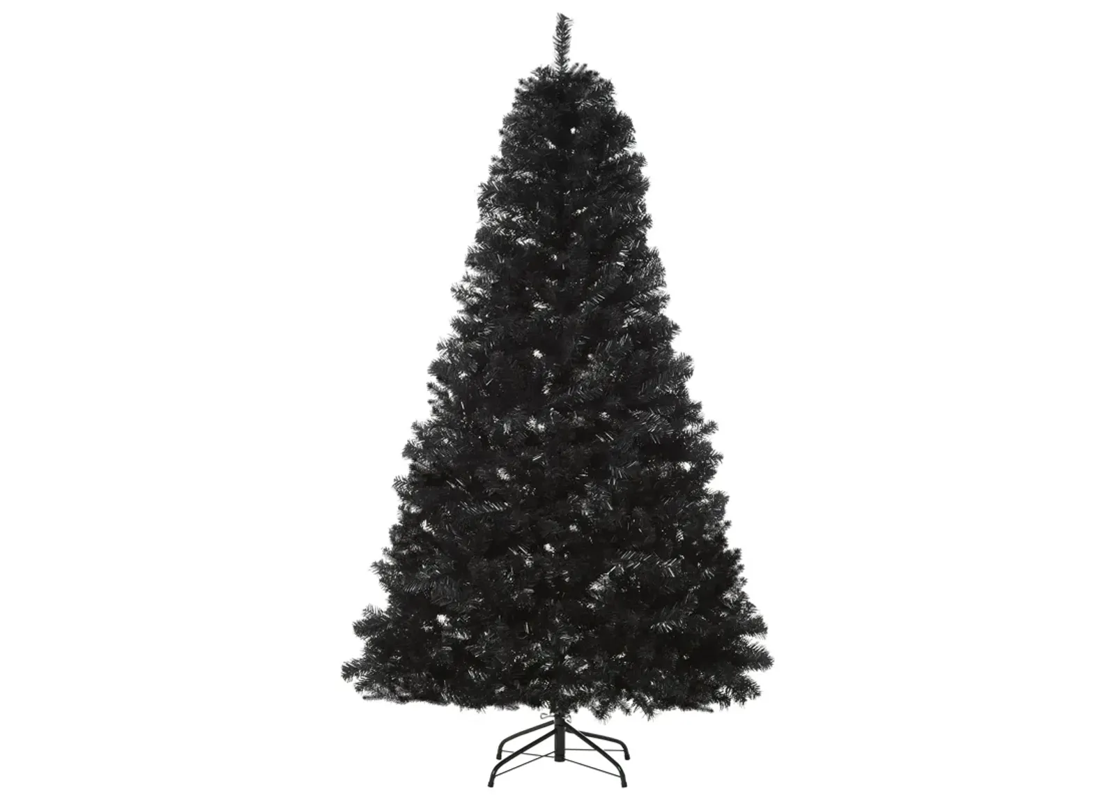 7ft Fake Xmas Holiday Halloween Tree Decor with Foldable Base Set, Black