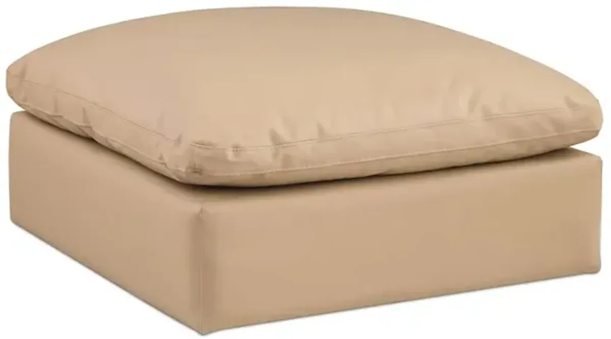 Meridian Furniture Comfy Tan Vegan Leather Modular Ottoman