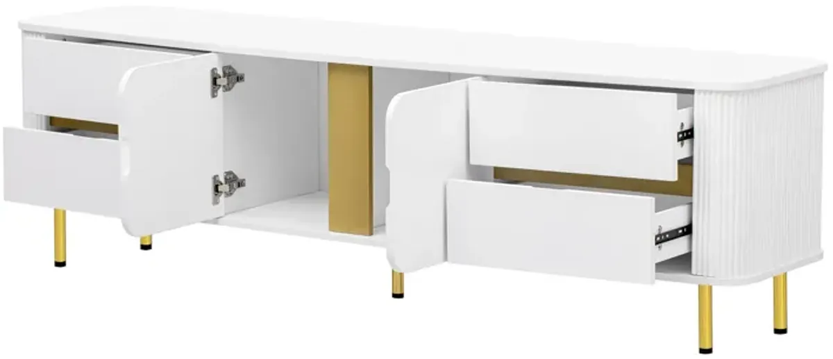 Merax Modern Console Table with 4 Drawers TV Stand