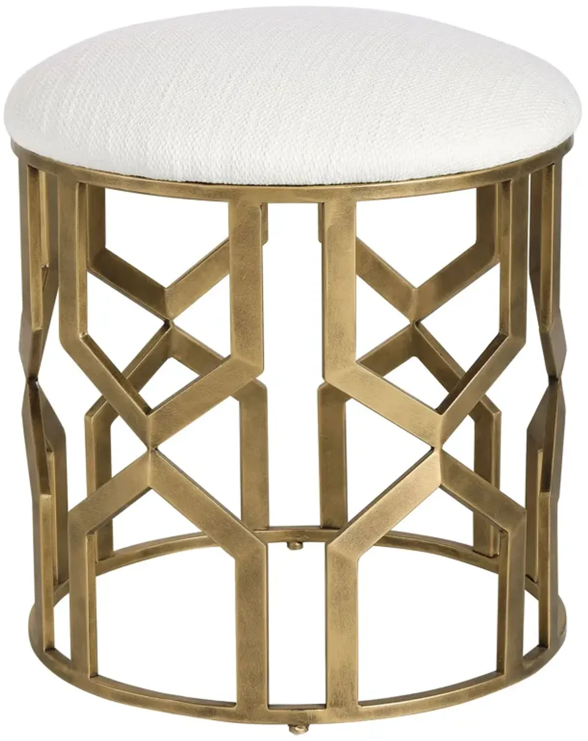 Uttermost Trellis Geometric Accent Stool