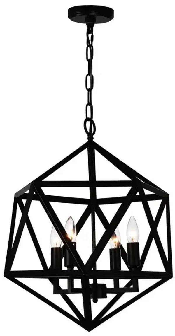 CWI Lighting Amazon 4 Light Up Pendant With Black Finish