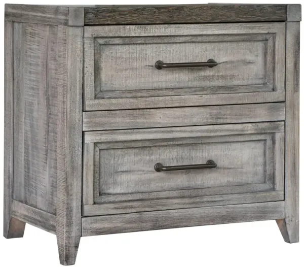 Benjara Yale 27 Inch Bedside Nightstand, Mango and Pine Wood, 4 Drawers, Brown