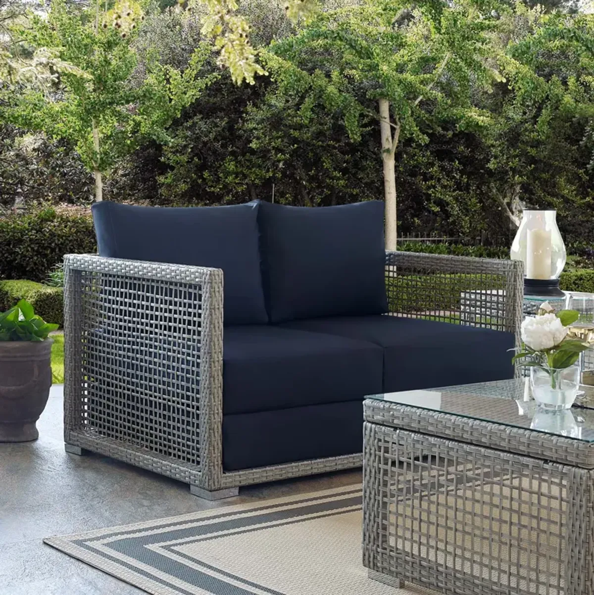 Modway - Aura Outdoor Patio Wicker Rattan Loveseat