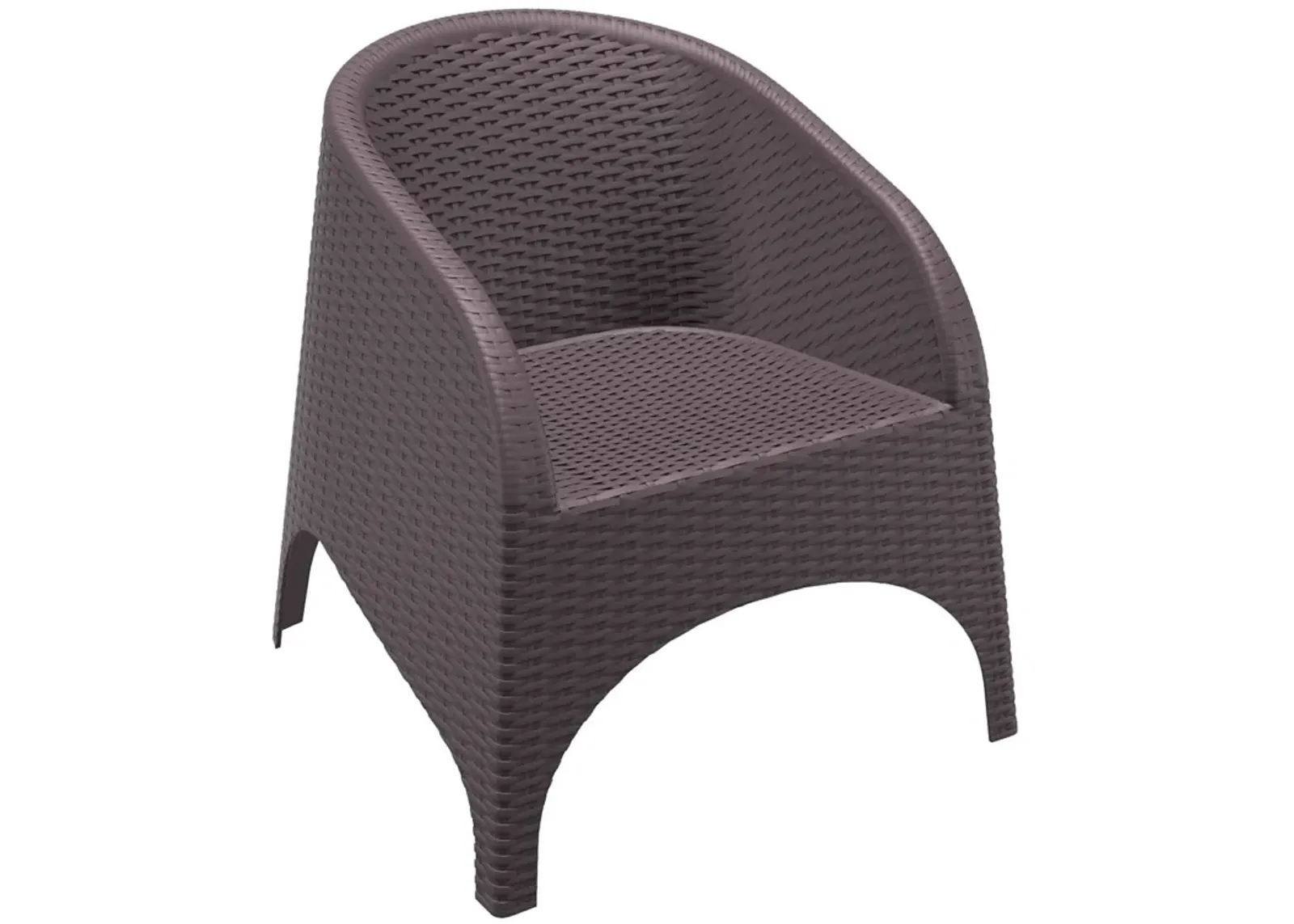 31.5" Gray Patio Wickerlook Stackable Dining Chair