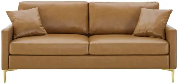Juliana Vegan Leather Sofa Brown EEI-4448-TAN