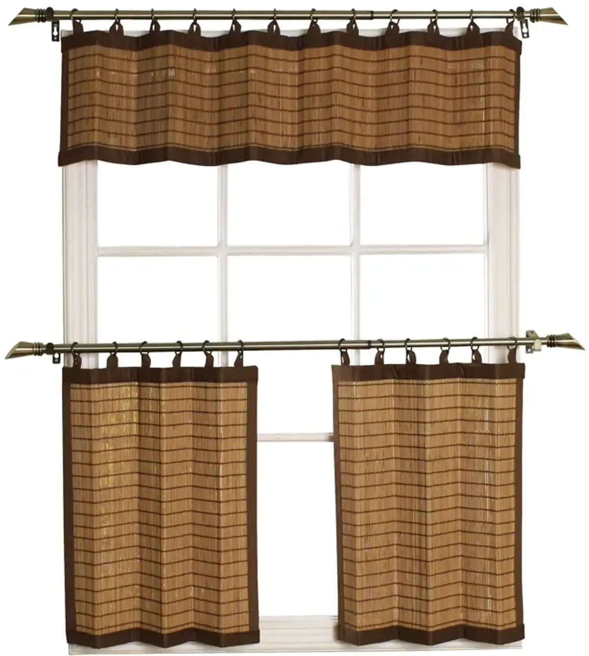 Versailles Patented Ring Top Bamboo Panel Series Tier Set - 40x36", Espresso