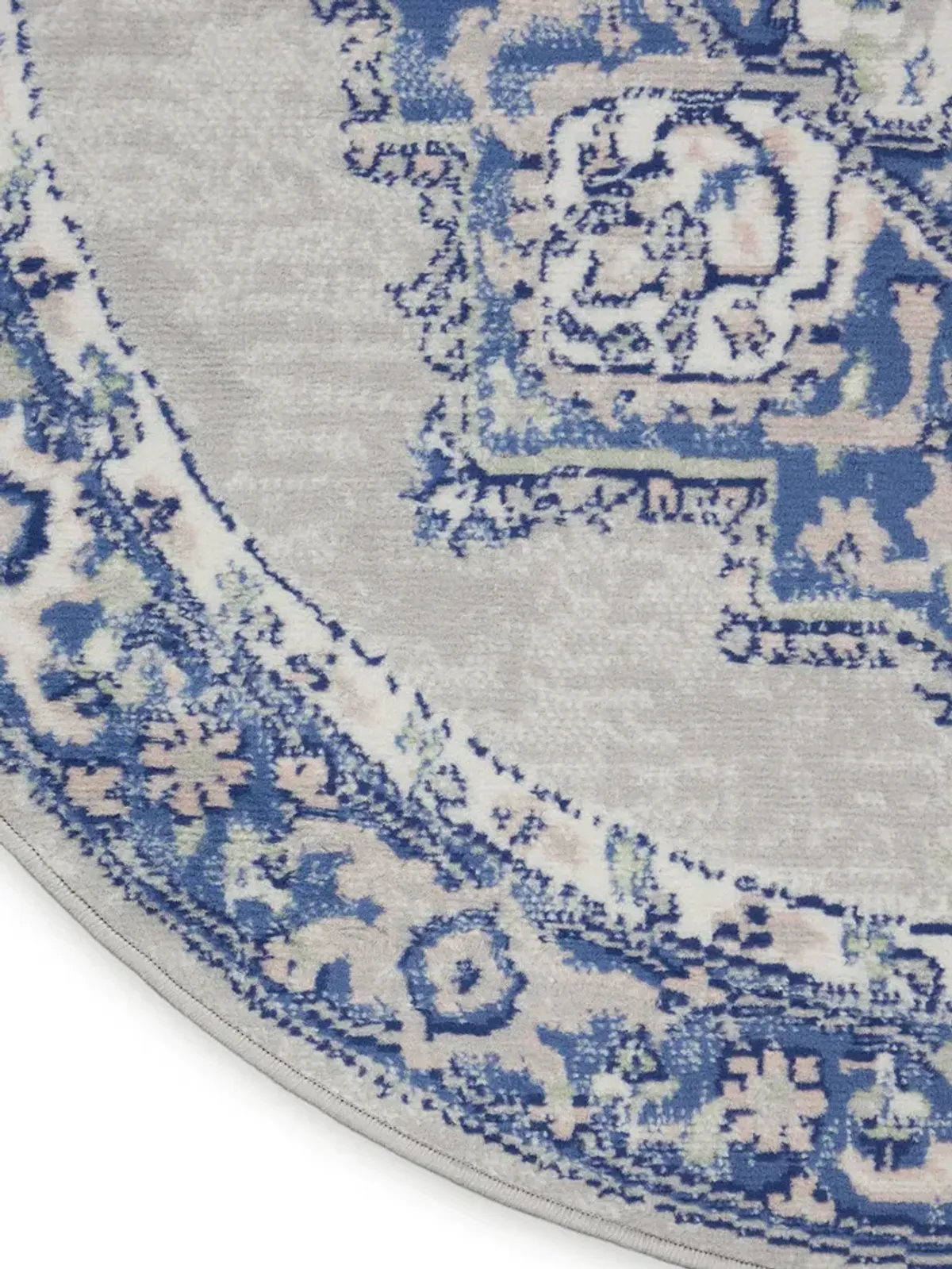 Whimsicle WHS03 Gray/Blue 5' x Round Rug