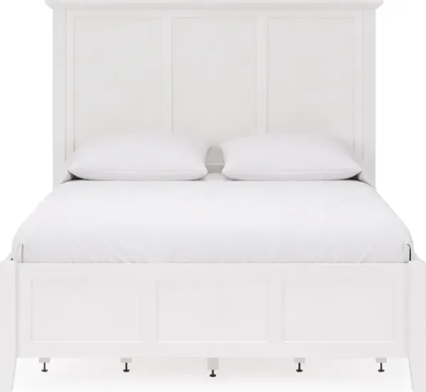 Grace Four Drawer King-size Platform Storage Bed in Snowfall White