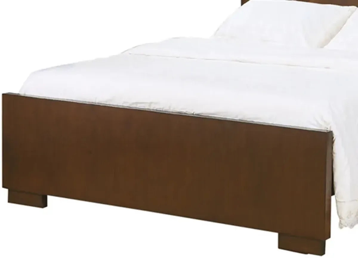 3 Open Bookcase Eastern King Size Bed with Soft Light, Brown-Benzara