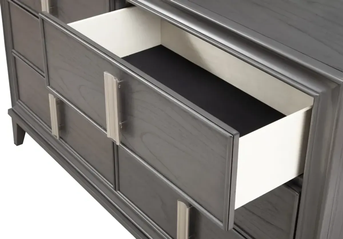 Lorraine 6 Drawer Dresser, Dark Grey