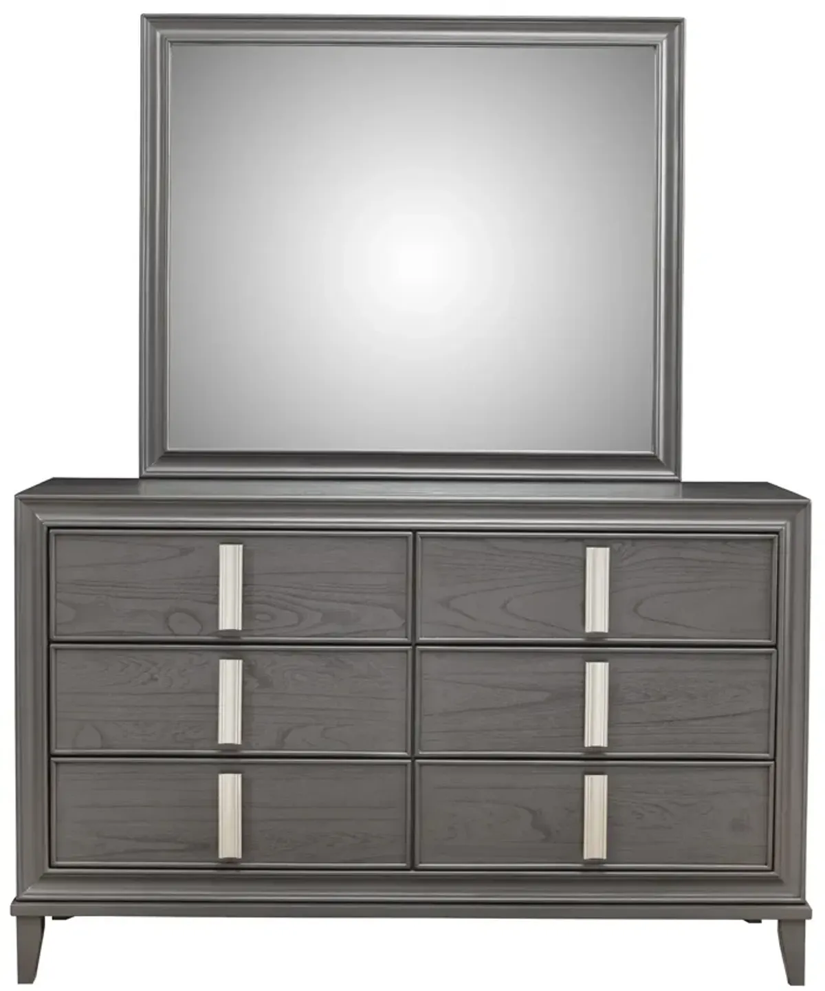 Lorraine 6 Drawer Dresser, Dark Grey