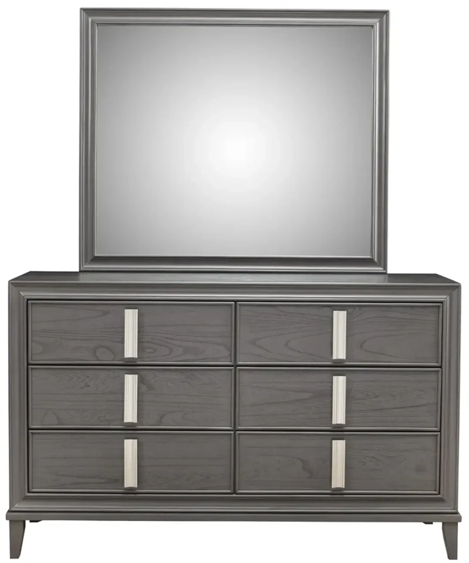 Lorraine 6 Drawer Dresser, Dark Grey