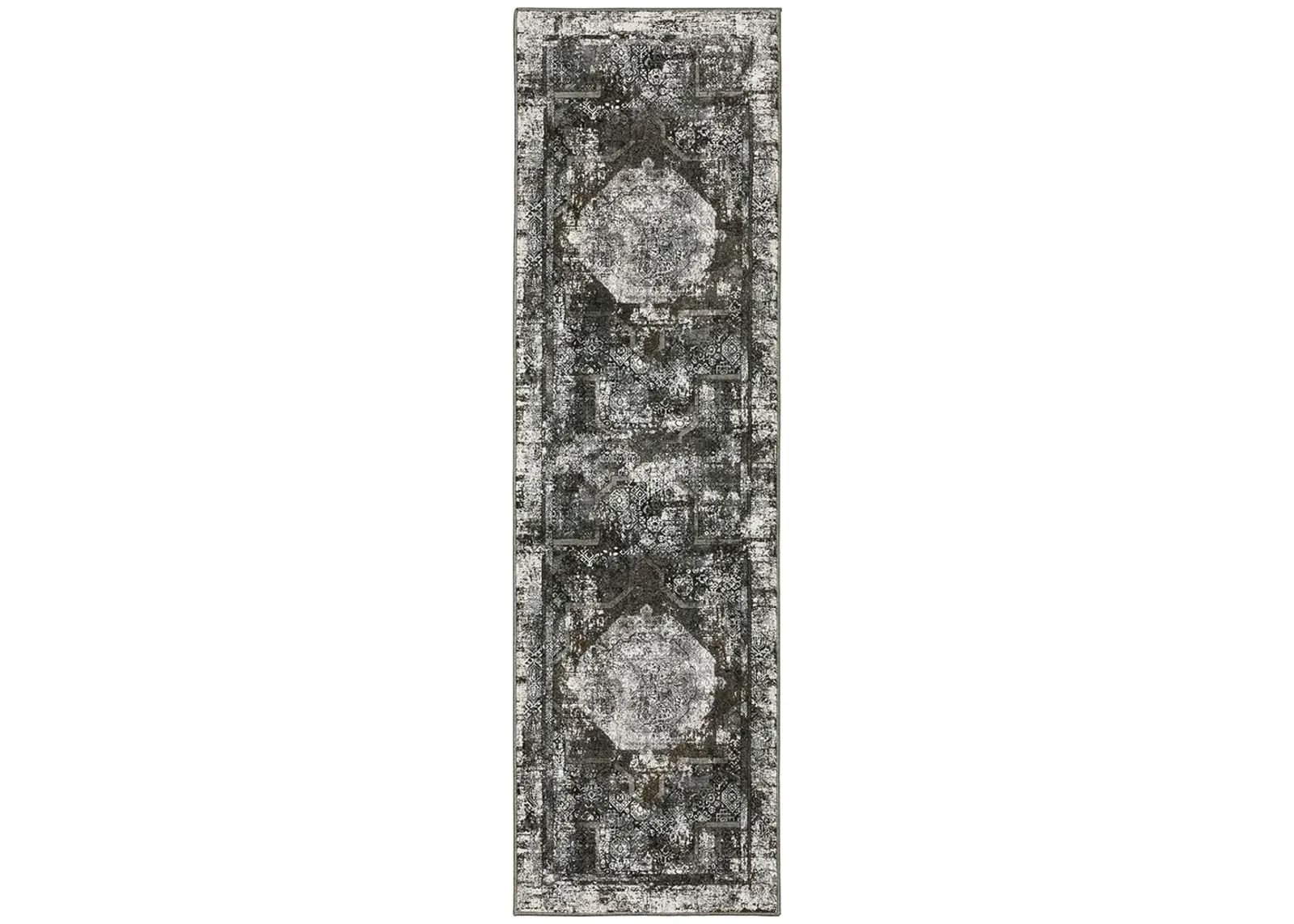 Gemini 2'3" x 7'6" Charcoal Rug