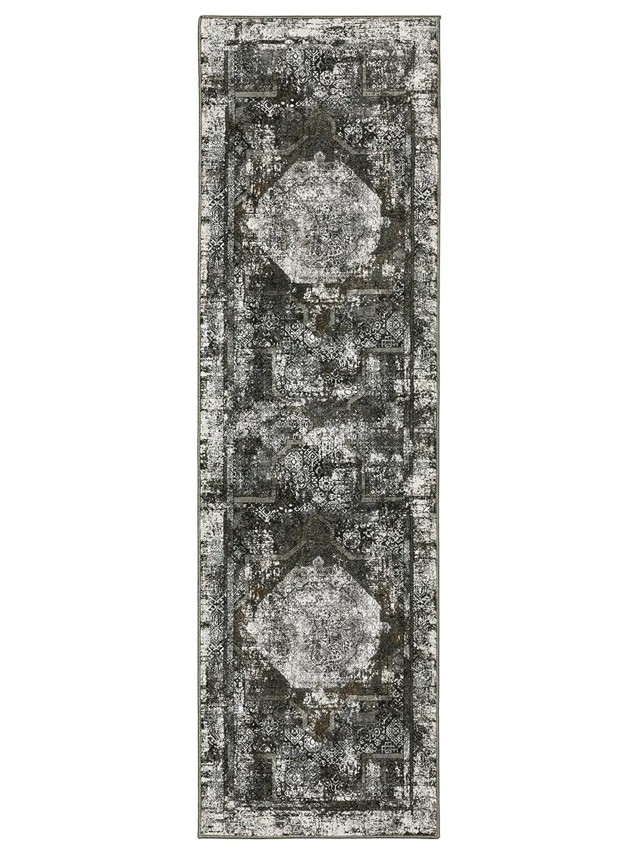 Gemini 2'3" x 7'6" Charcoal Rug