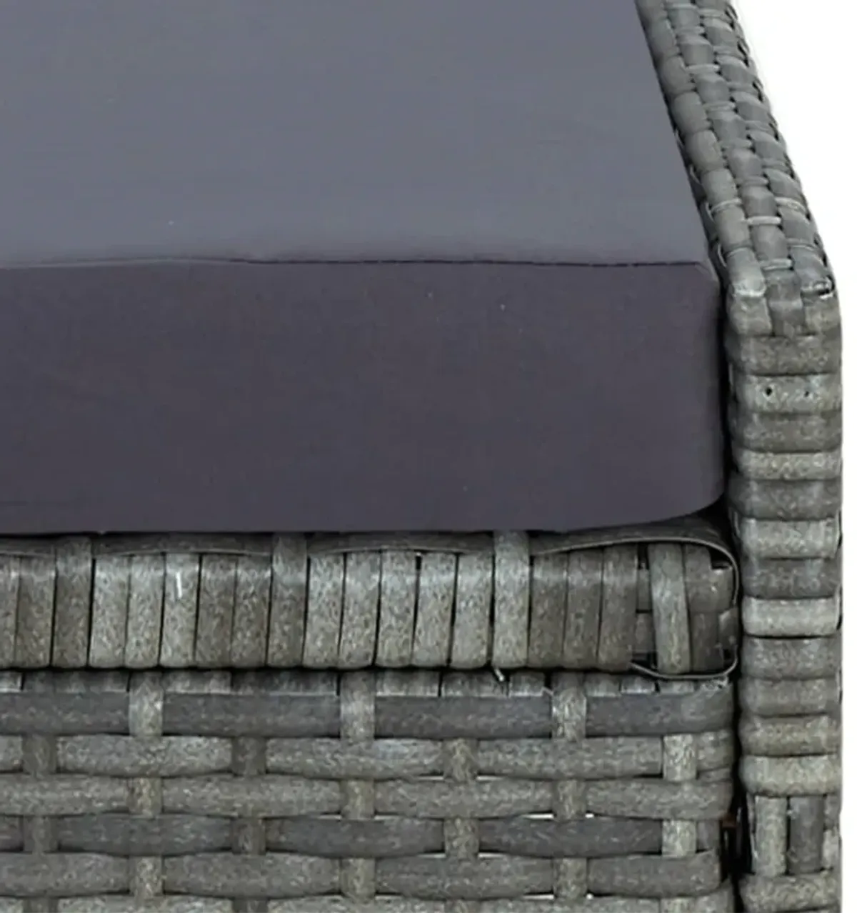 vidaXL Sunbed with Cushion Poly Rattan Gray