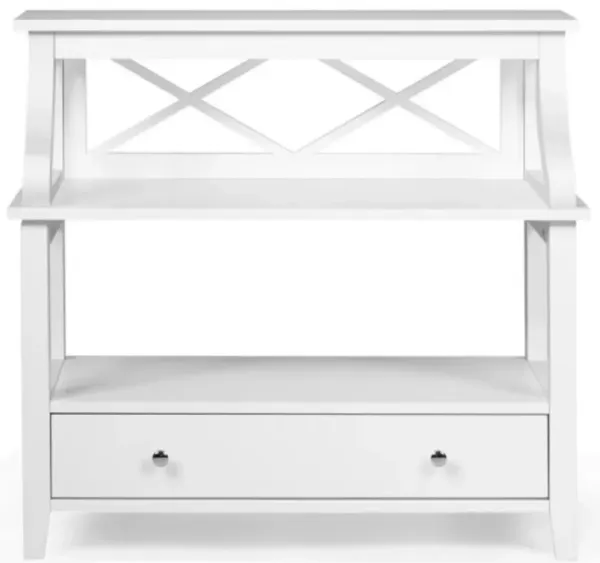 3-Tier Storage Rack End table Side Table with Slide Drawer