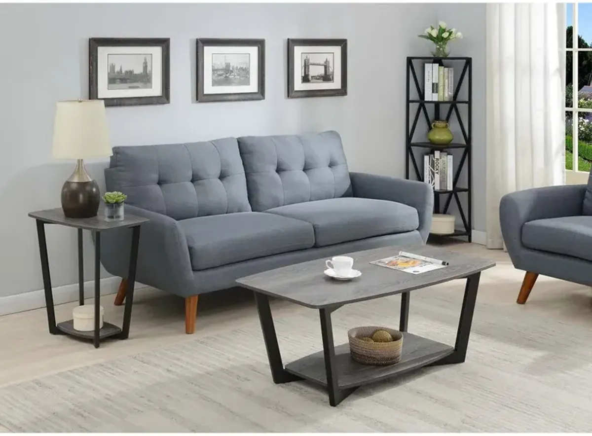 Convenience Concepts Graystone Coffee Table with Shelf, Weathered Gray/Black Frame