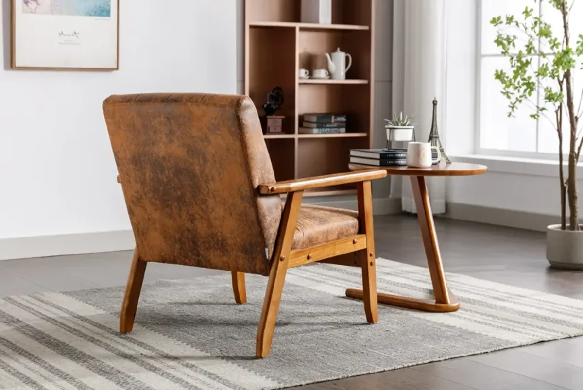 Streamdale Mid-Century Modern Leisure Chair with Wood Accents