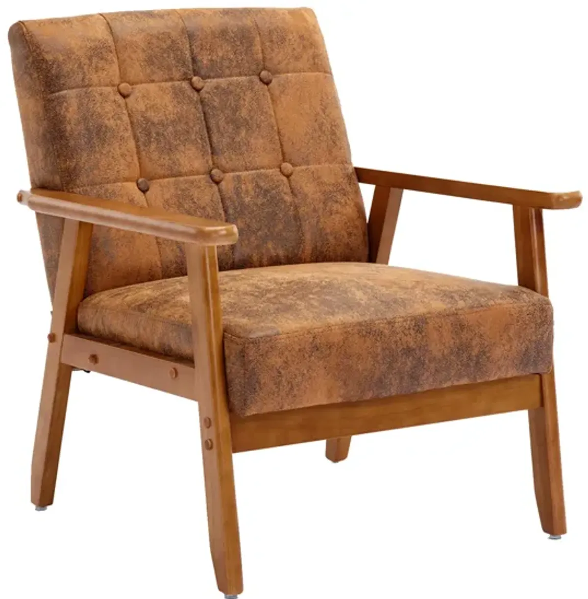 Streamdale Mid-Century Modern Leisure Chair with Wood Accents
