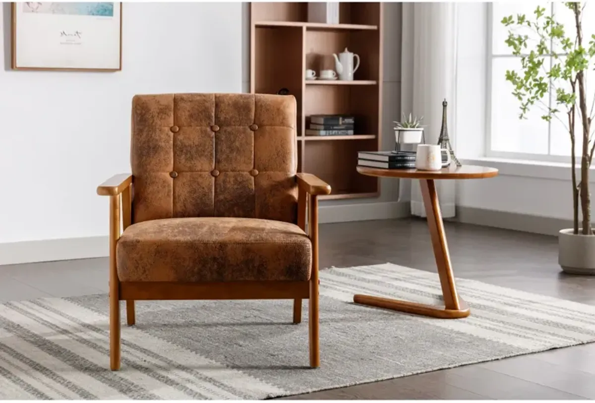 Streamdale Mid-Century Modern Leisure Chair with Wood Accents