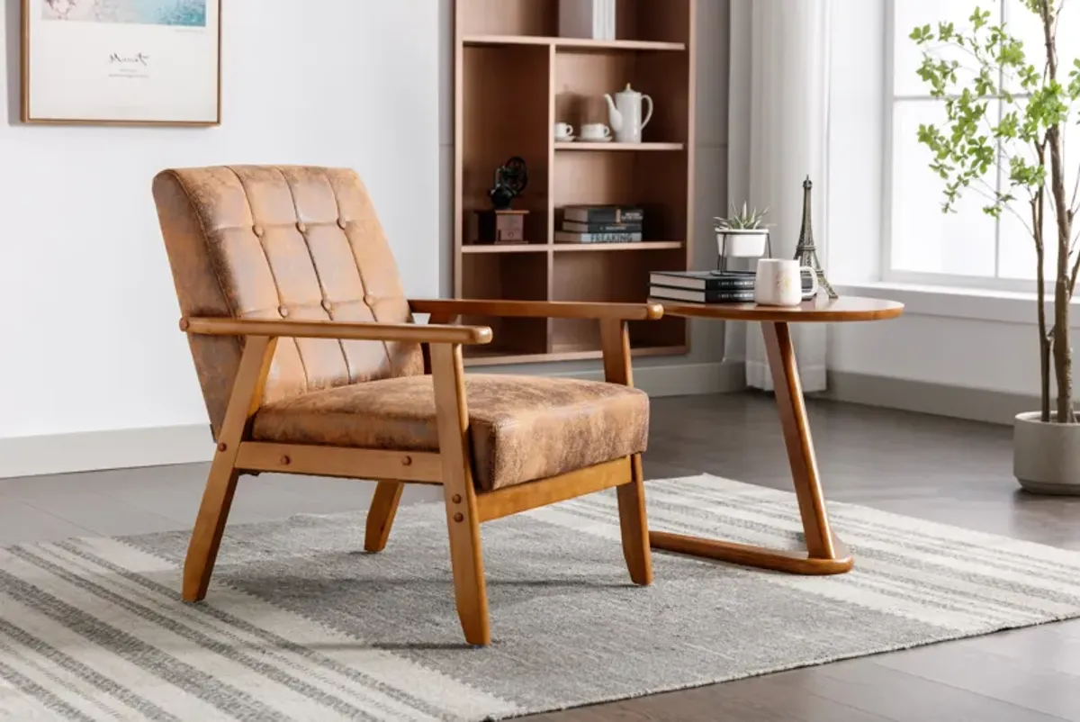 Streamdale Mid-Century Modern Leisure Chair with Wood Accents
