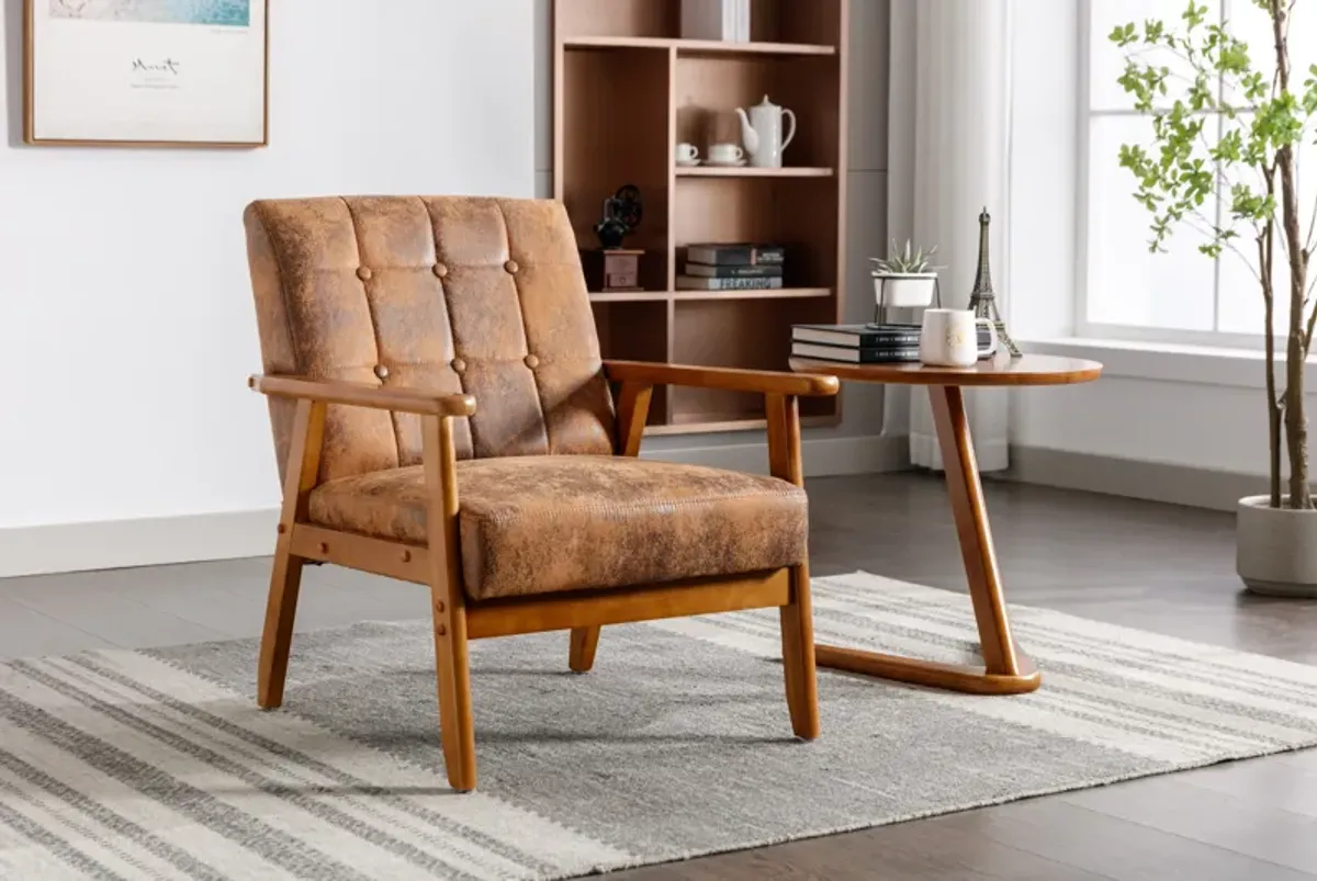 Streamdale Mid-Century Modern Leisure Chair with Wood Accents