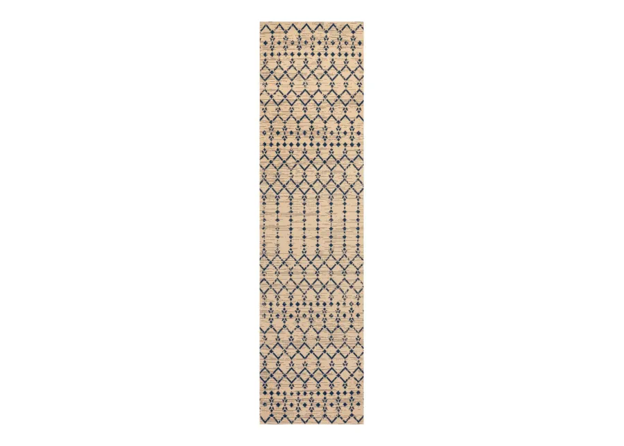 Ourika Moroccan Geometric Textured Weave Indoor/Outdoor Runner Rug