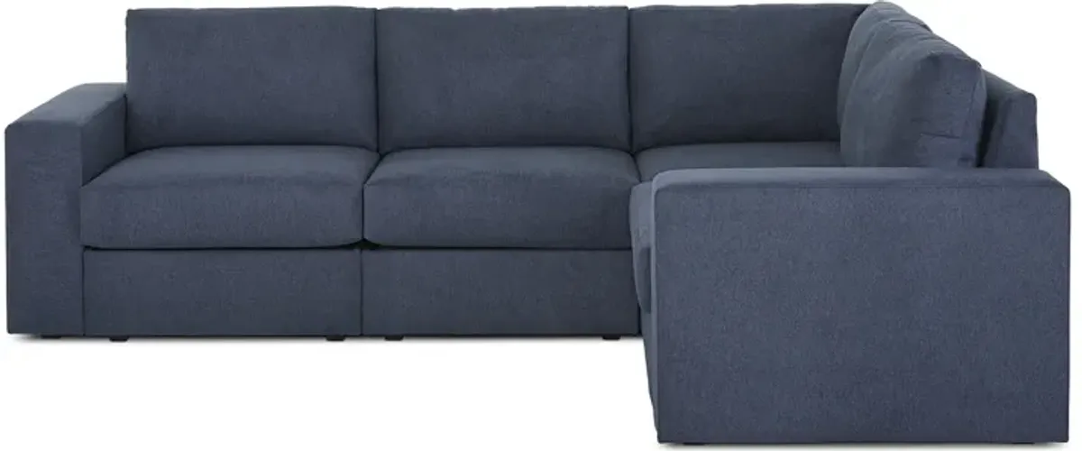 Flex Denim 4-Seat Sectional with Wide Arm