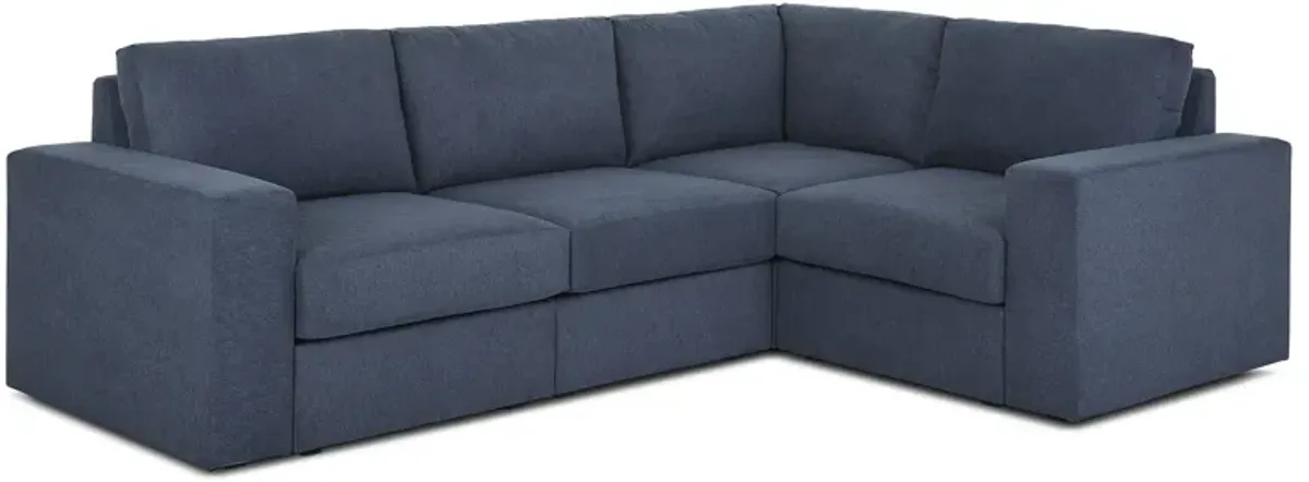 Flex Denim 4-Seat Sectional with Wide Arm