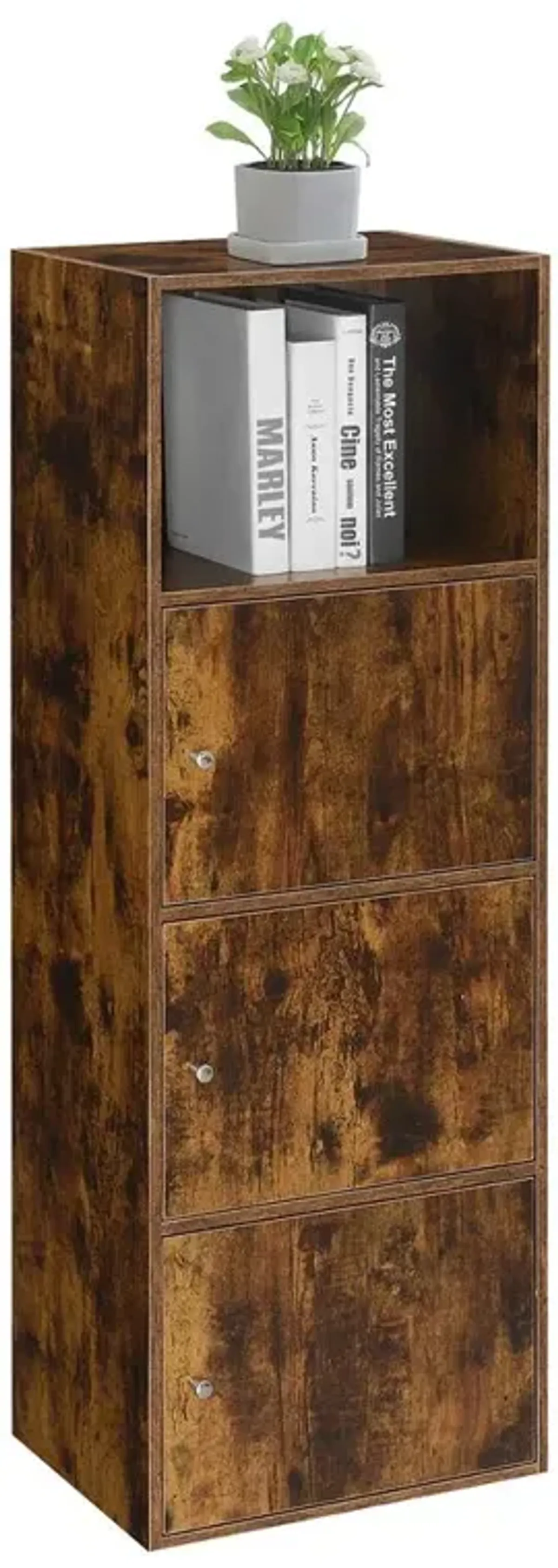 Convenience Concepts Xtra Storage 3 Door Cabinet with Shelf, Brown