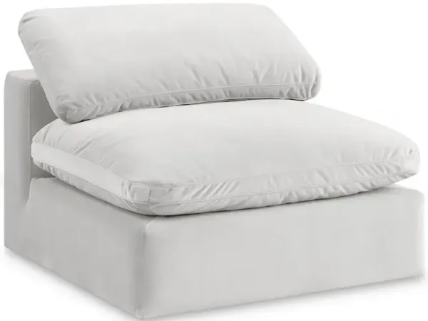 Meridian Furniture Comfy Cream Velvet Modular Armless Chair