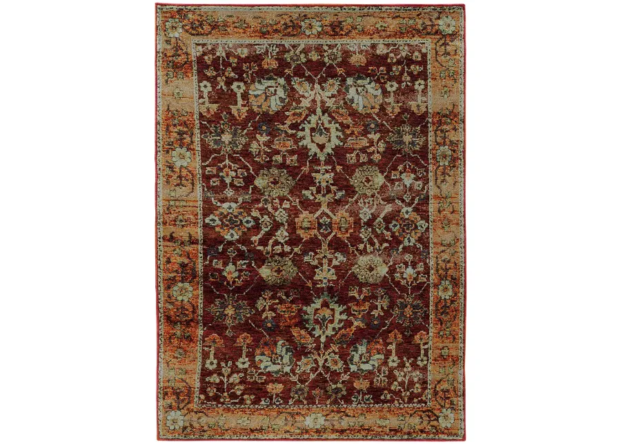 Andorra 1'10" x 3'2" Red Rug