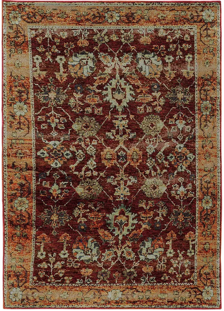 Andorra 1'10" x 3'2" Red Rug