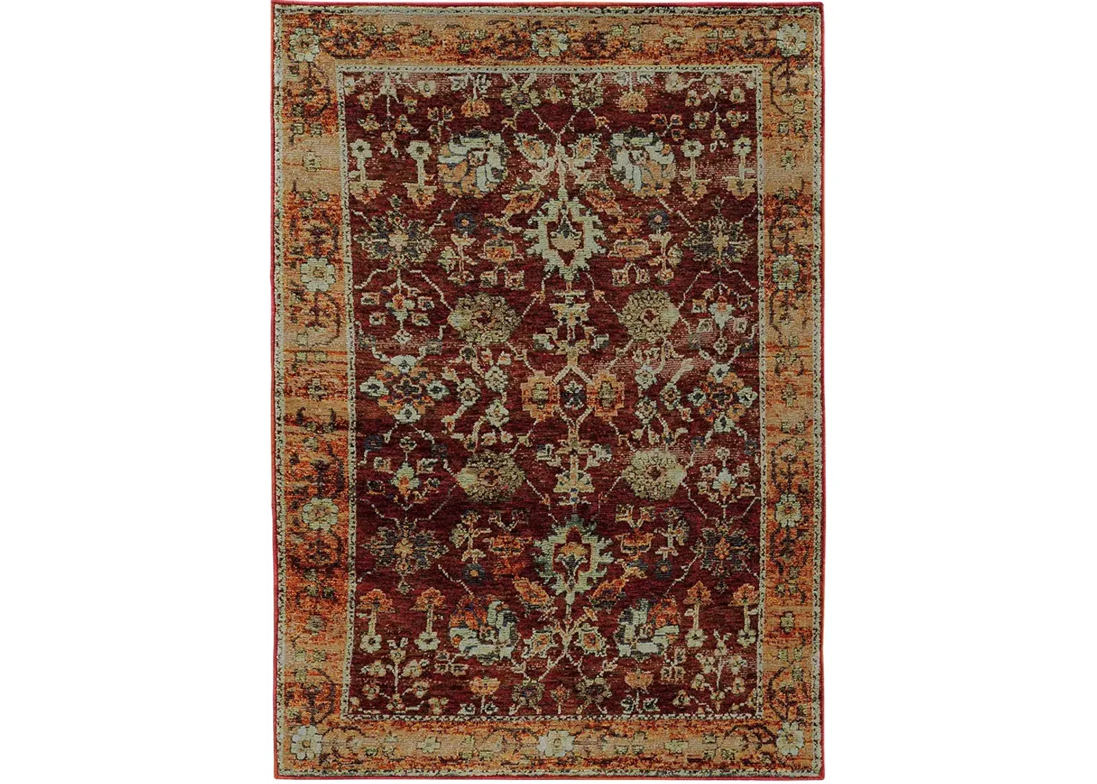 Andorra 1'10" x 3'2" Red Rug