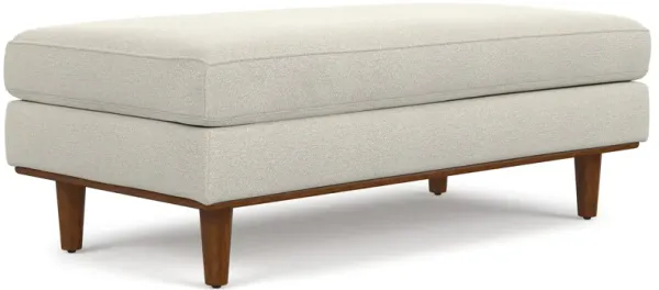 Morrison 49 inch Wide Mid-Century Modern Table Ottoman in Charcoal Grey Woven-Blend Fabric