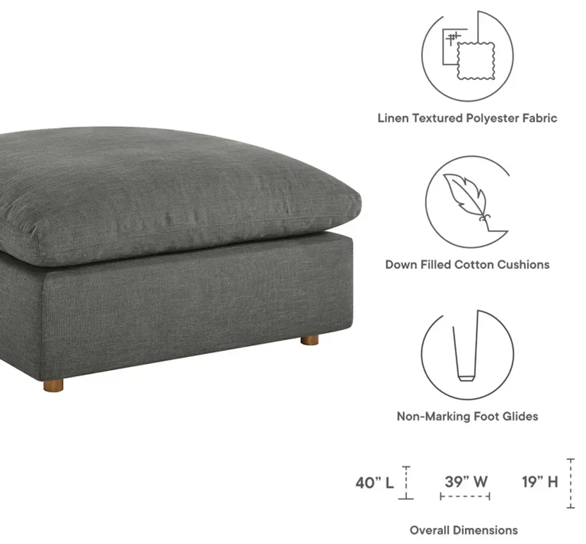 Commix Down Filled Overstuffed Ottoman