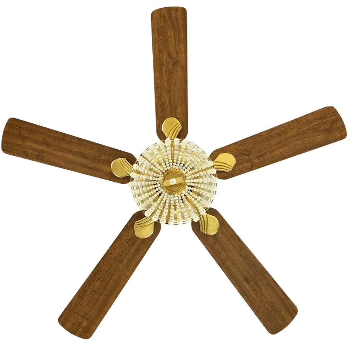 52 Inch Retro Ceiling Fan Light with Reversible Blades Remote Control-Golden