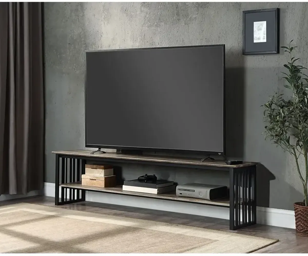 Zudora TV Stand, Antique Oak Black Finish