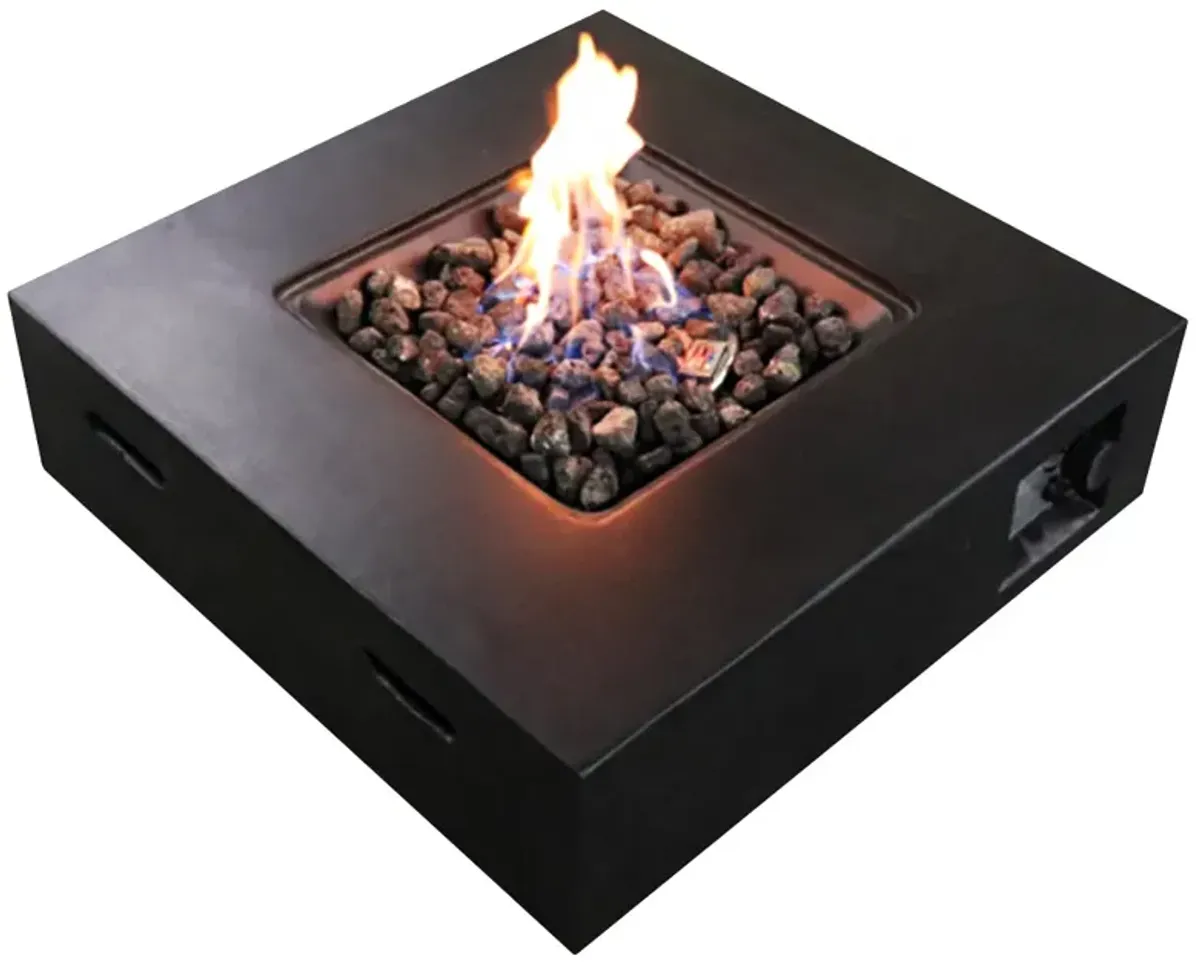 High-end Fiber Reinforced Concrete Outdoor Gas Fire Pit Table - Supports Propane/Natural Gas - Durable and Beautiful - Ideal Patio Party Furniture