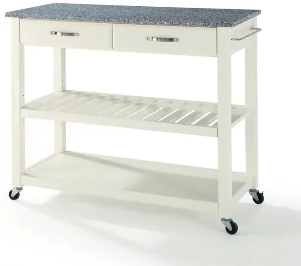 Granite Top Kitchen Prep Rolling Cart