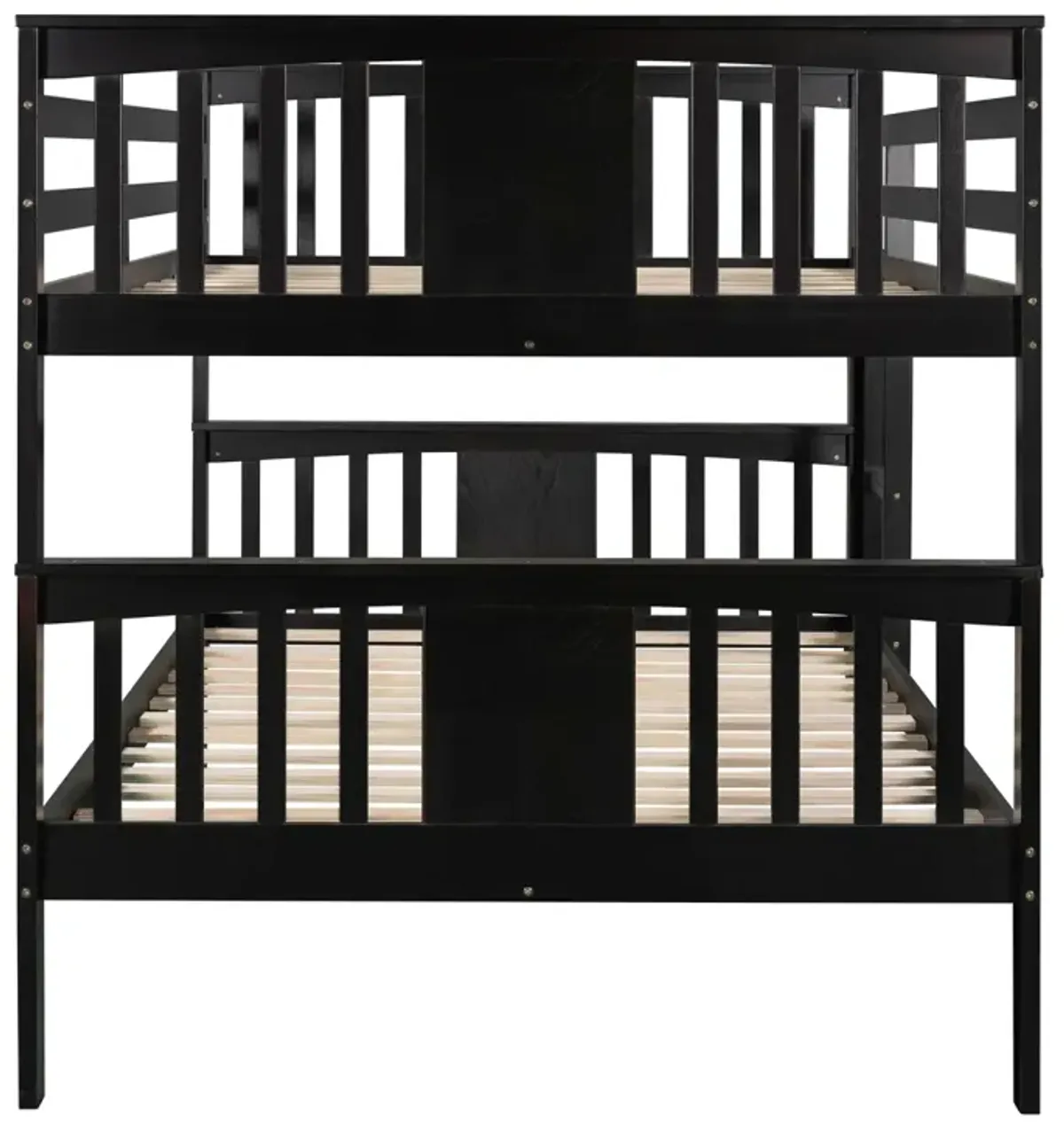 Full Over Full Bunk Bed With Ladder For Bedroom, Guest Room Furniture