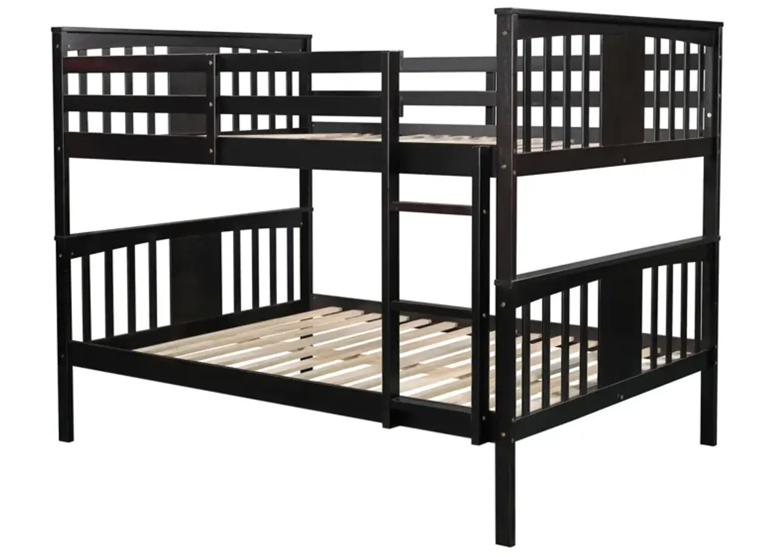 Full Over Full Bunk Bed With Ladder For Bedroom, Guest Room Furniture