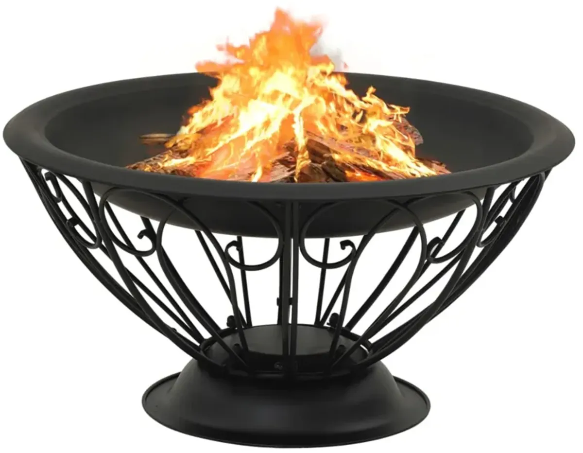 vidaXL Fire Pit with Poker 29.5" XXL Steel