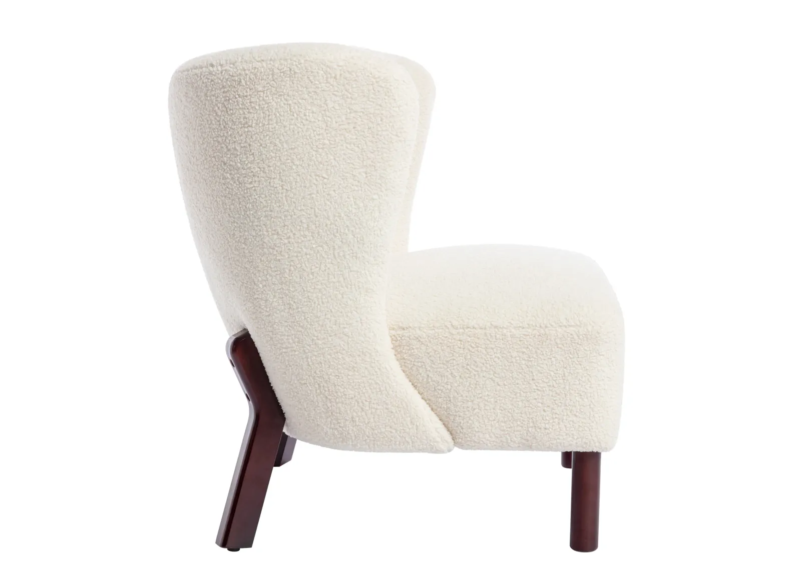 Upholstered Armless Sherpa Sofa Chair