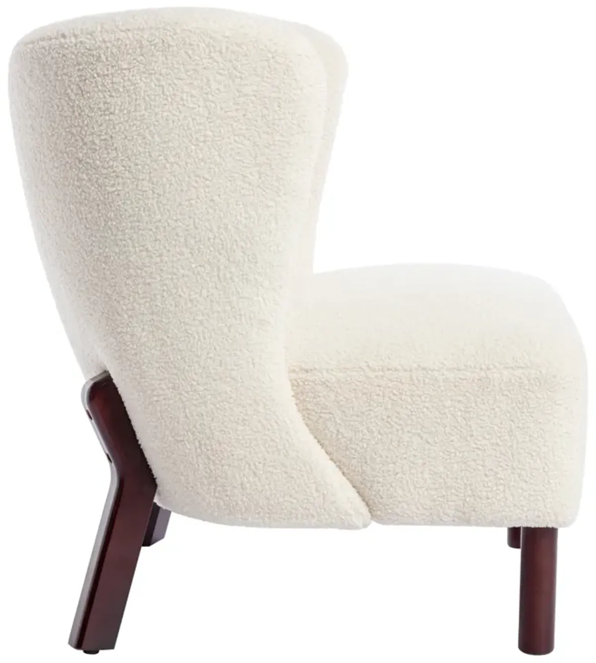 Upholstered Armless Sherpa Sofa Chair