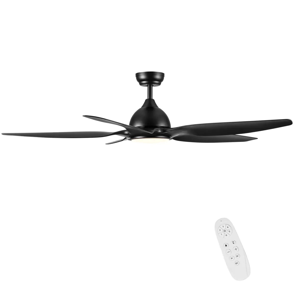 60 In Integrated LED Ceiling Fan Lighting With Black Abs Blade