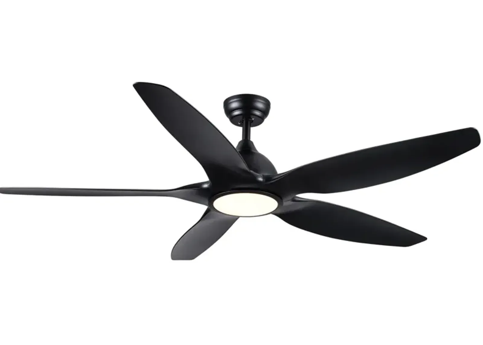 60 In Integrated LED Ceiling Fan Lighting With Black Abs Blade